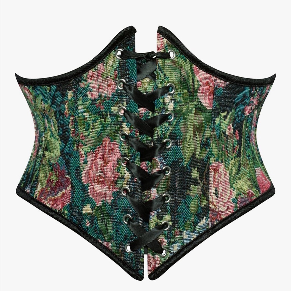 Elegant Floral Lace-Up Corset Belt